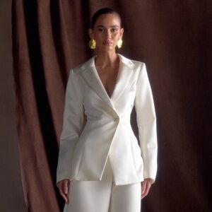 Meshki Cream Tailored Blazer